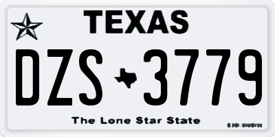 TX license plate DZS3779