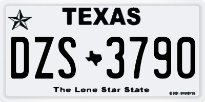 TX license plate DZS3790