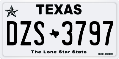 TX license plate DZS3797