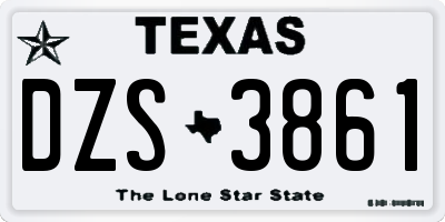 TX license plate DZS3861