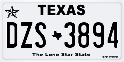 TX license plate DZS3894