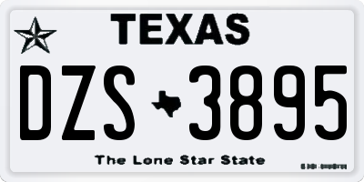 TX license plate DZS3895