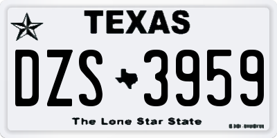 TX license plate DZS3959