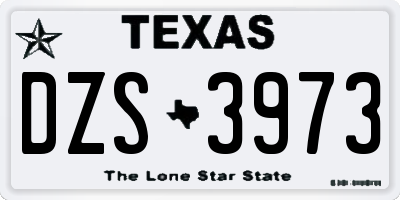 TX license plate DZS3973