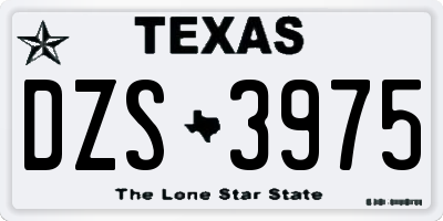 TX license plate DZS3975