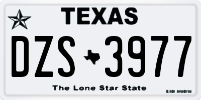 TX license plate DZS3977