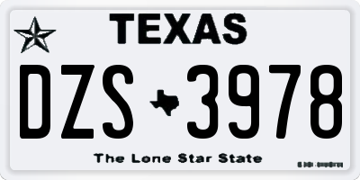 TX license plate DZS3978