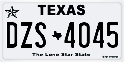 TX license plate DZS4045