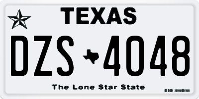 TX license plate DZS4048