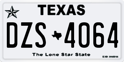 TX license plate DZS4064