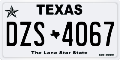 TX license plate DZS4067