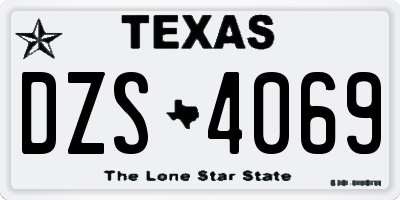 TX license plate DZS4069