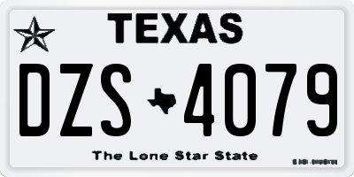 TX license plate DZS4079
