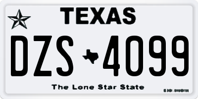 TX license plate DZS4099