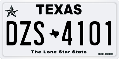 TX license plate DZS4101