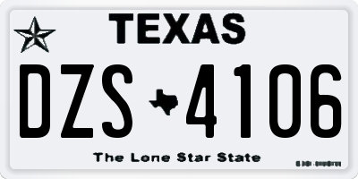 TX license plate DZS4106