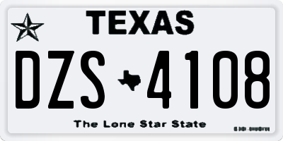 TX license plate DZS4108
