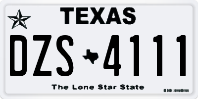 TX license plate DZS4111