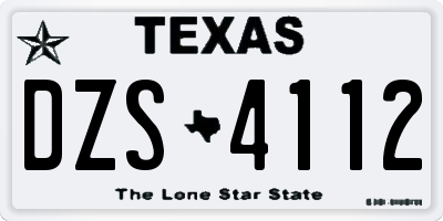 TX license plate DZS4112