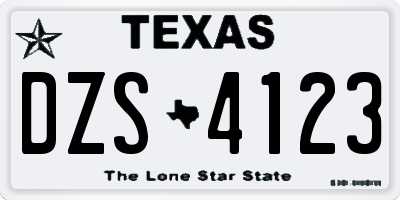TX license plate DZS4123
