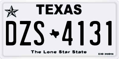 TX license plate DZS4131