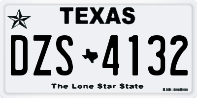 TX license plate DZS4132