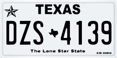 TX license plate DZS4139