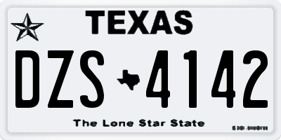 TX license plate DZS4142