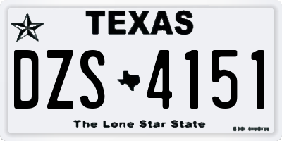 TX license plate DZS4151