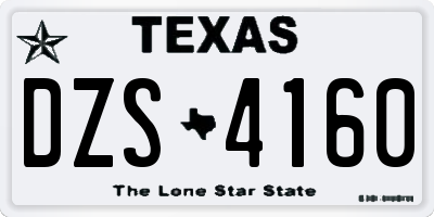 TX license plate DZS4160