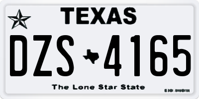 TX license plate DZS4165