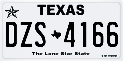TX license plate DZS4166