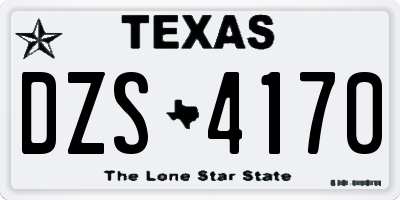 TX license plate DZS4170