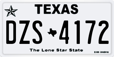 TX license plate DZS4172
