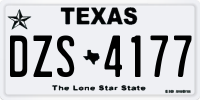 TX license plate DZS4177