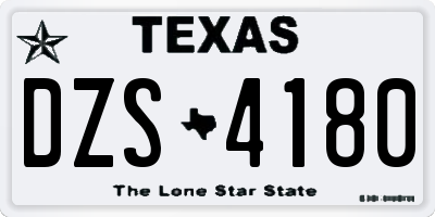 TX license plate DZS4180