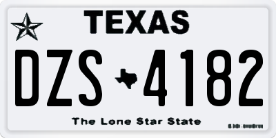 TX license plate DZS4182