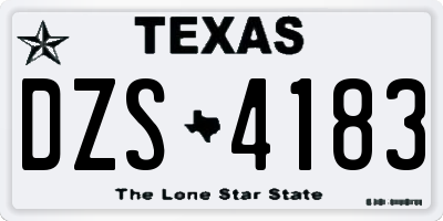 TX license plate DZS4183