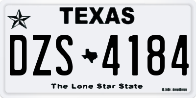 TX license plate DZS4184