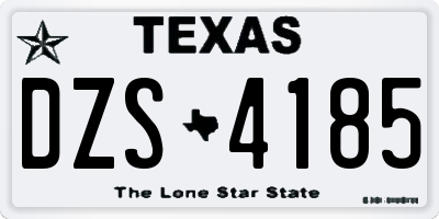 TX license plate DZS4185