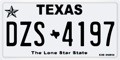 TX license plate DZS4197
