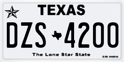 TX license plate DZS4200