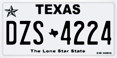 TX license plate DZS4224
