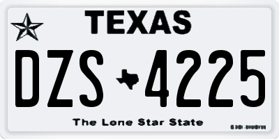 TX license plate DZS4225