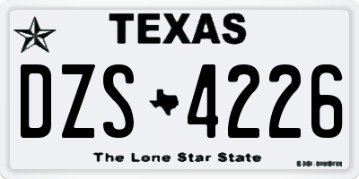 TX license plate DZS4226