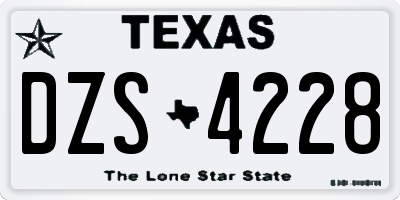TX license plate DZS4228