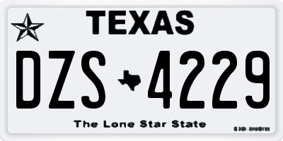 TX license plate DZS4229