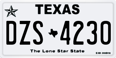 TX license plate DZS4230