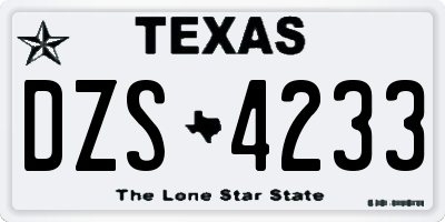 TX license plate DZS4233