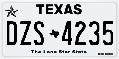 TX license plate DZS4235